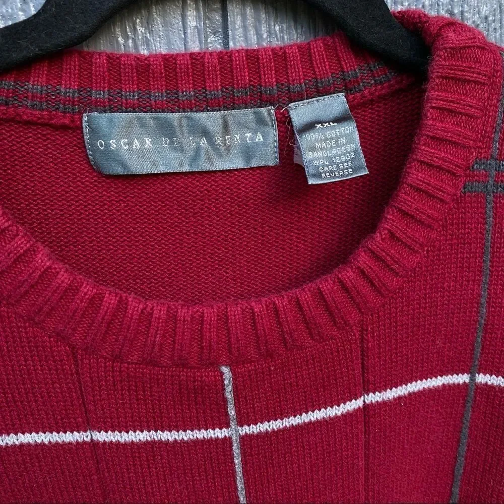 Oscar De La Renta Sweater Men's XXL Red